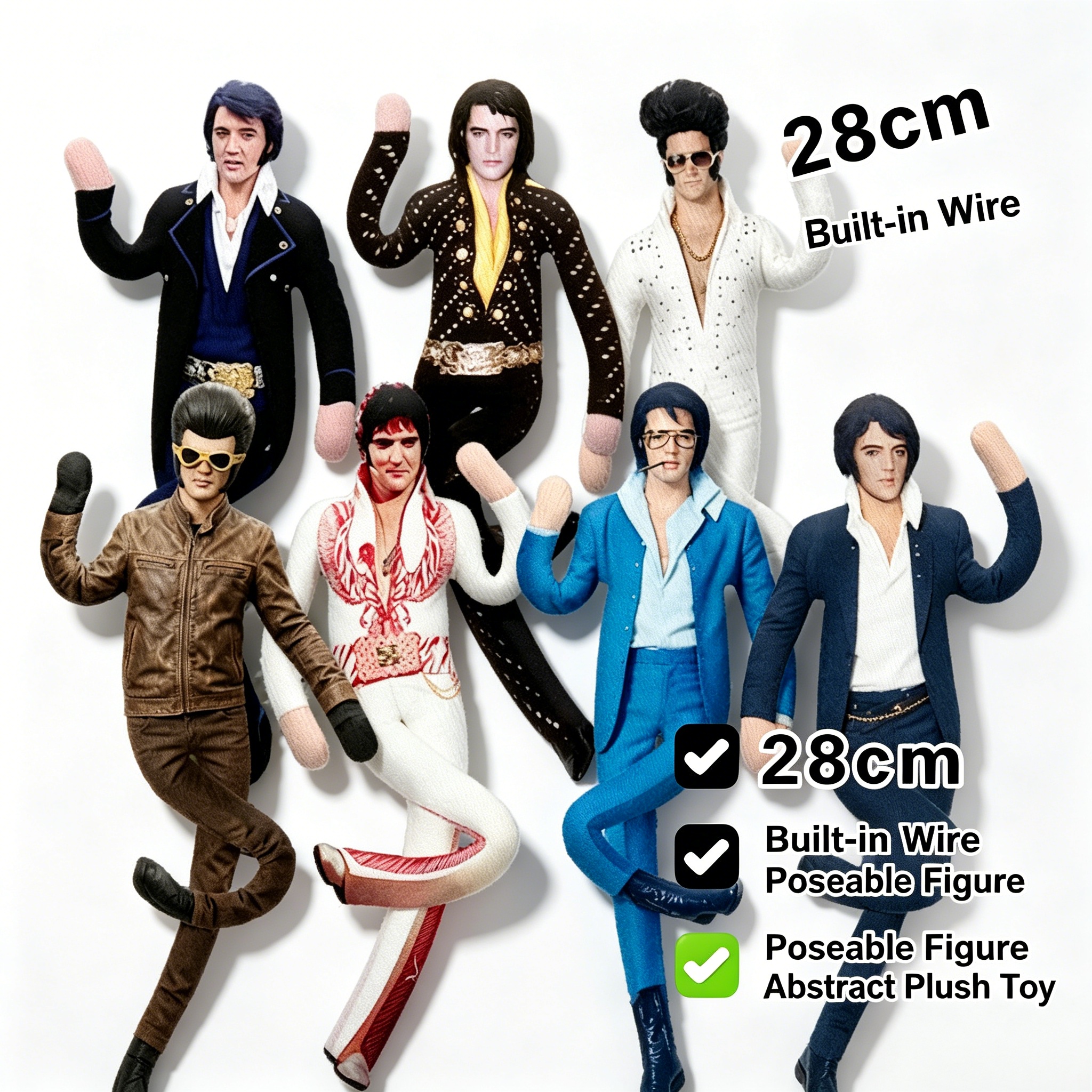 Collectible & Vintage Dolls For Halloween - Elvis Plush Doll Built-in Wire Skeleton