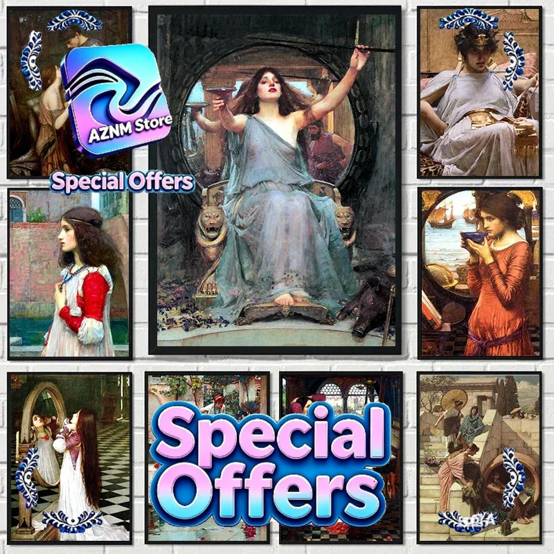 Vintage Collectible Posters - John William Waterhouse Artwork Collection Posters