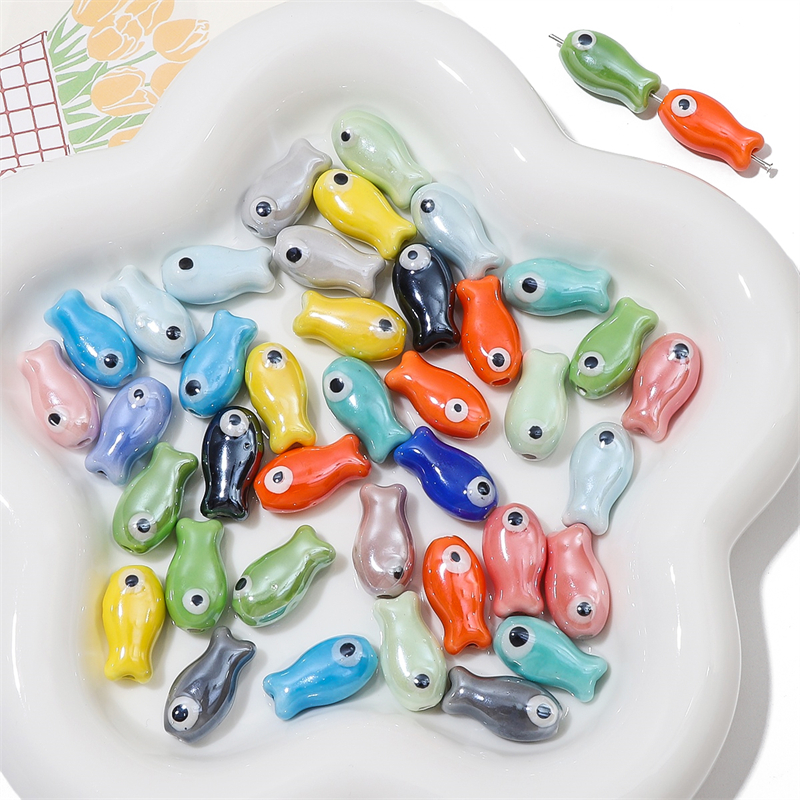 10Pcs Vintage Fish Ceramic Bea - Vintage Jewelry Collection review and price