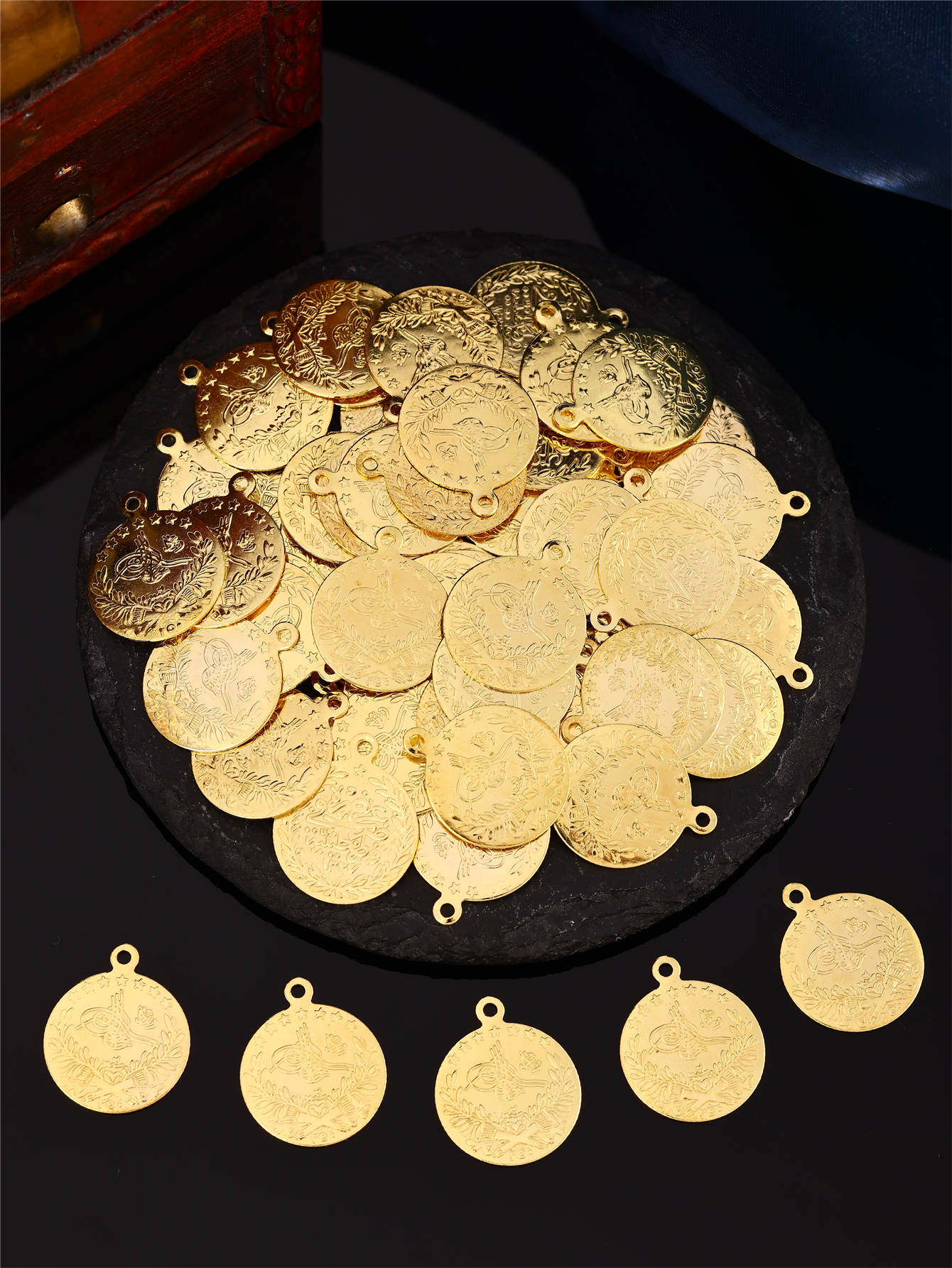 Turkish Ottoman Pattern Coin D - Vintage Jewelry Collection review and price