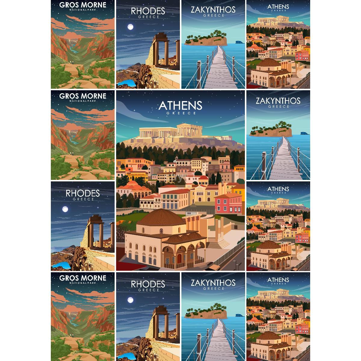 Vintage Athens Greece Travel P - Vintage Collectible Posters review and price