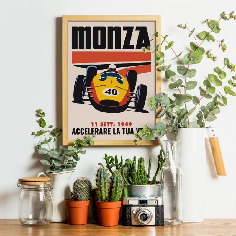 Vintage Monza Racing Poster Cl - Vintage Collectible Posters review and price