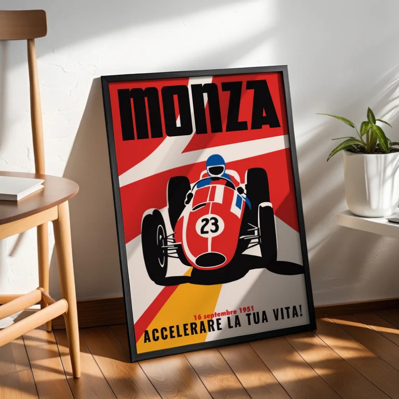 Vintage Monza Racing Poster Cl - Vintage Collectible Posters review and price