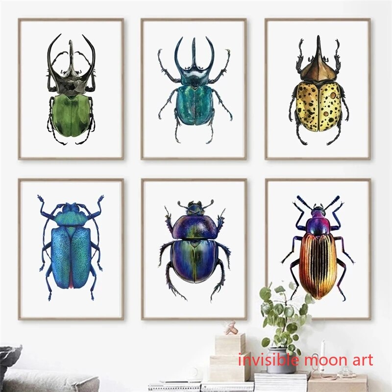 Vintage Insect Art Colorful Be - Vintage Collectible Posters review and price