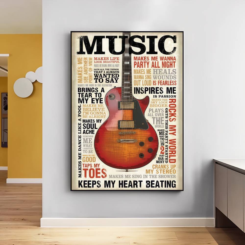 Guitar Collection Self-adhesiv - Vintage Collectible Posters review and price