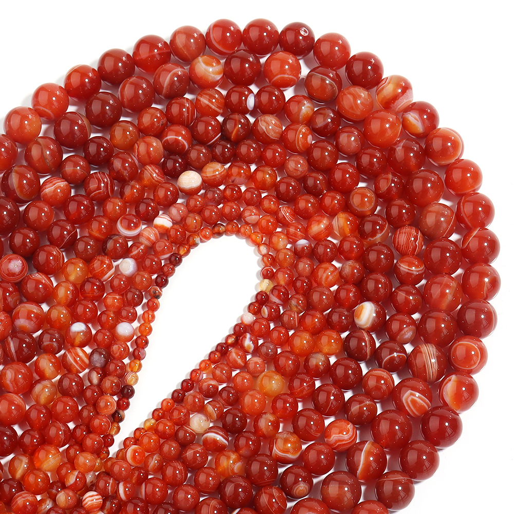 1 Strand Red Striped Agate Nat - Vintage Jewelry Collection review and price