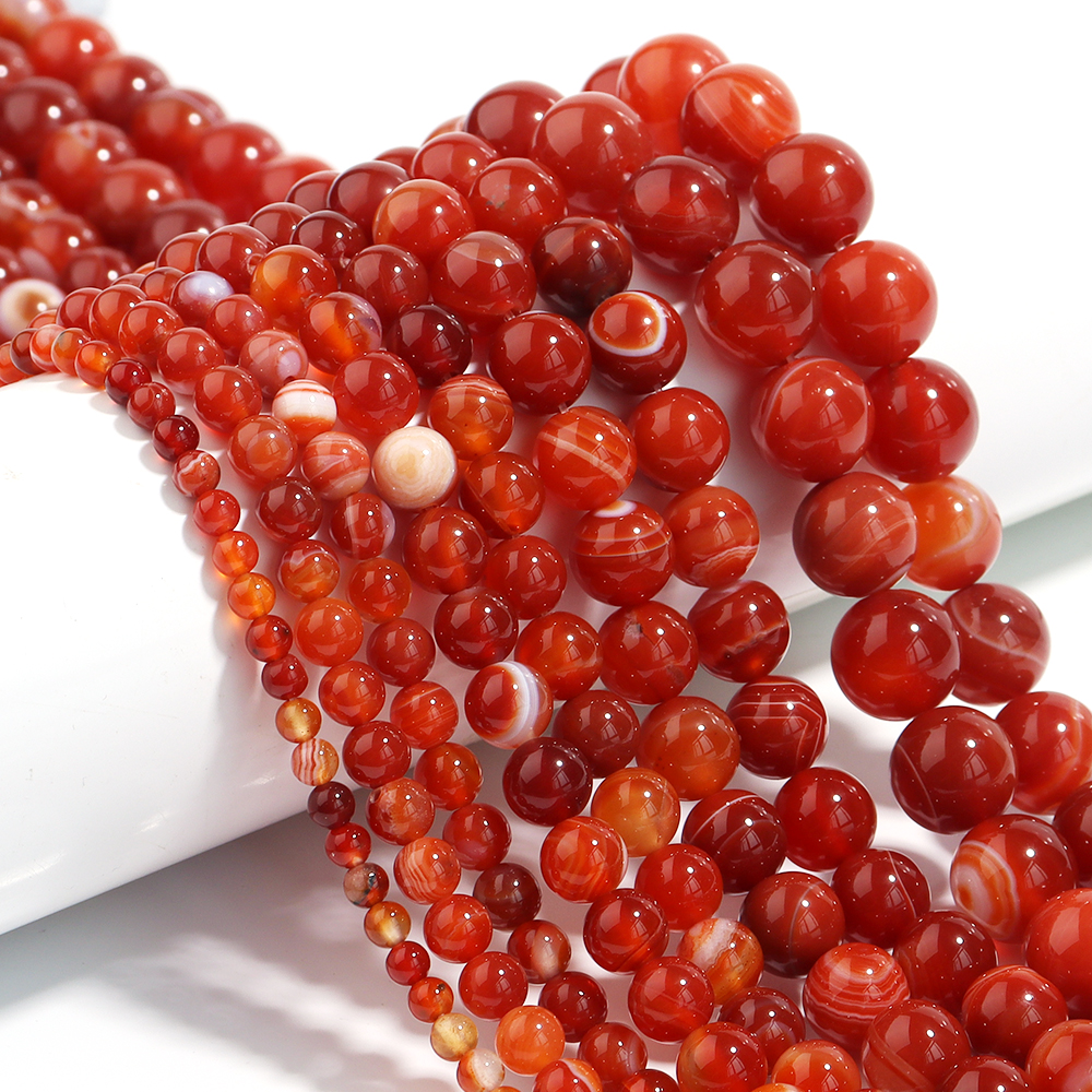 1 Strand Red Striped Agate Nat - Vintage Jewelry Collection review and price