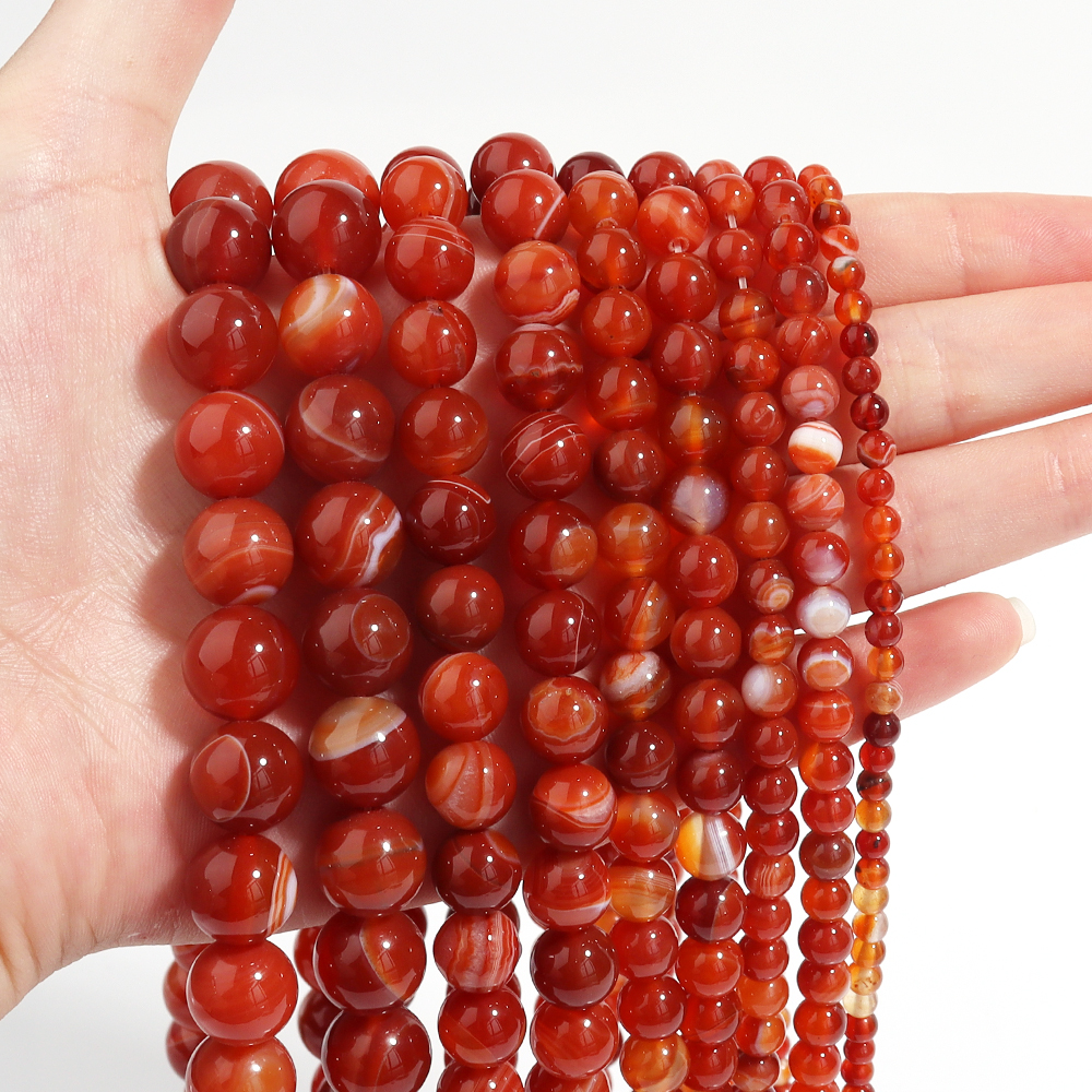 1 Strand Red Striped Agate Nat - Vintage Jewelry Collection review and price