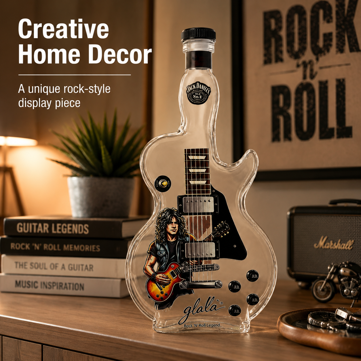 Guns N Roses Rock Band Guitar  - Vintage Collectible Liquor Bottles review and price