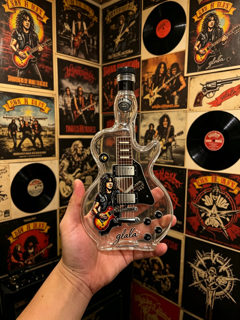 Guns N Roses Rock Band Guitar  - Vintage Collectible Liquor Bottles review and price