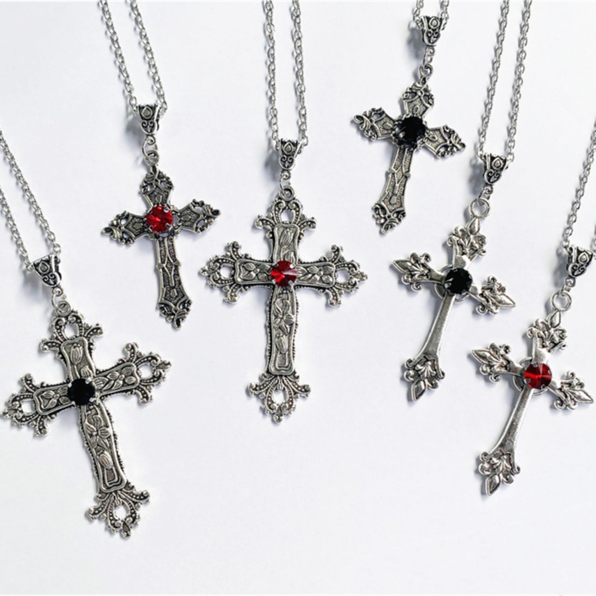 Punk Crystal Big Cross Pendant - Vintage Collectible Jewelry review and price