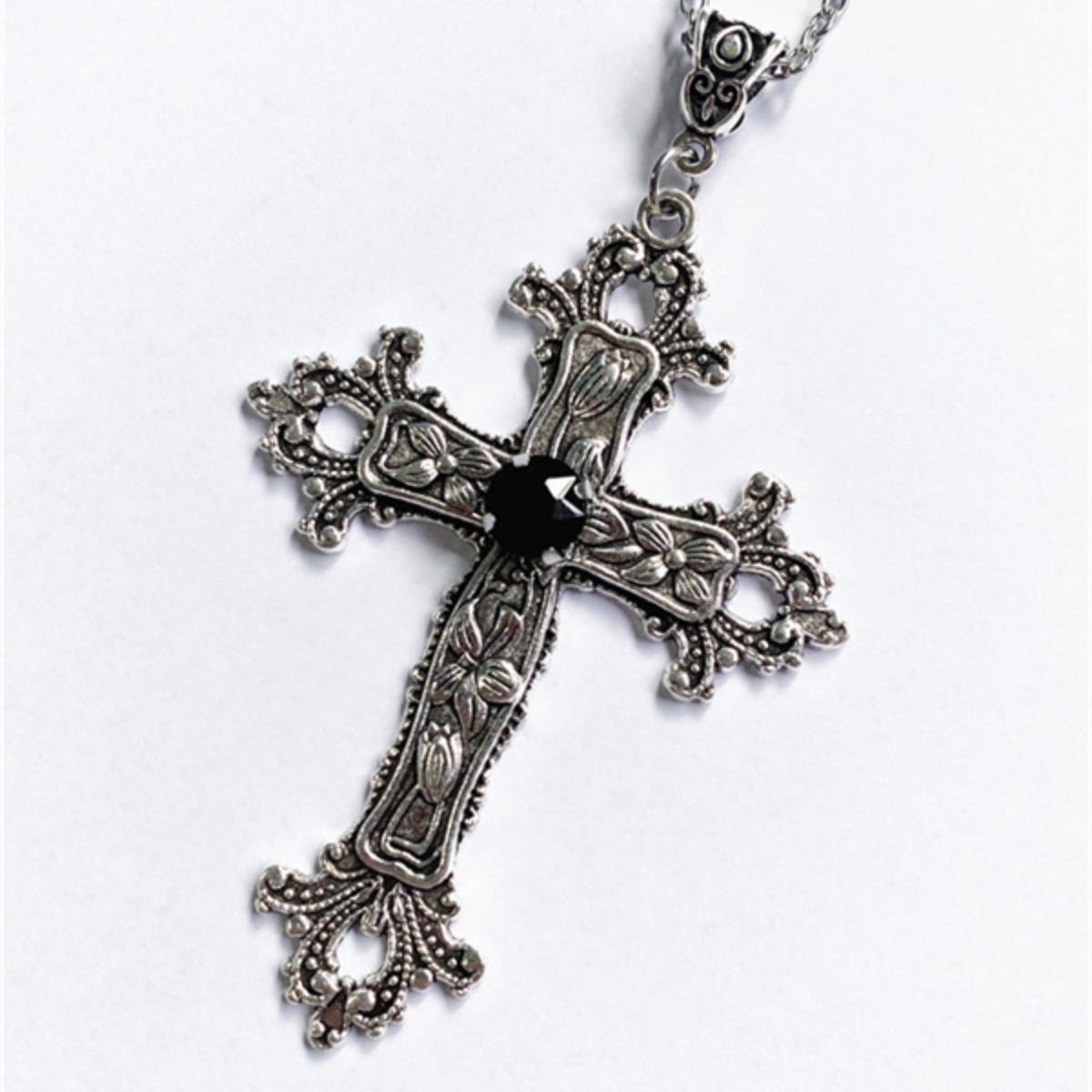 Punk Crystal Big Cross Pendant - Vintage Collectible Jewelry review and price