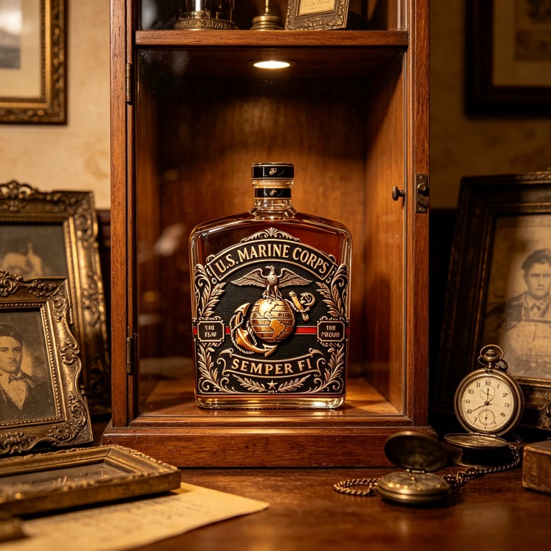 U.S. Marine Corps Whiskey Deca - Vintage Collectible Liquor Bottles review and price